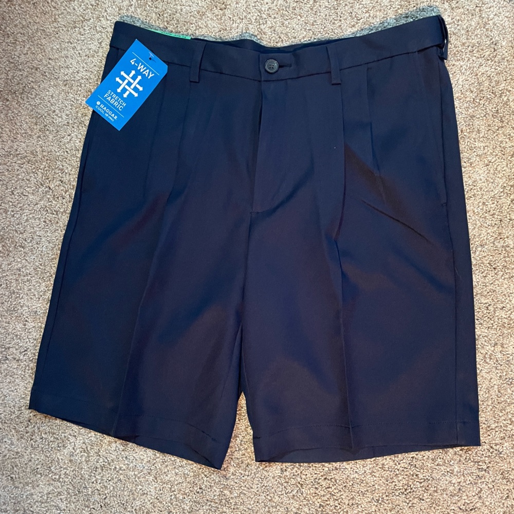 NWT HAGGAR - Cool 18®️Pro Short - Pleated - Navy